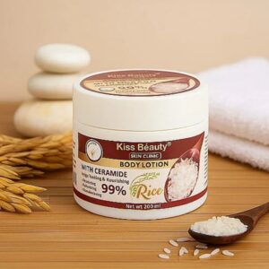 Exfoliante Corporal de Arroz con Ceramidas de Kiss Beauty.