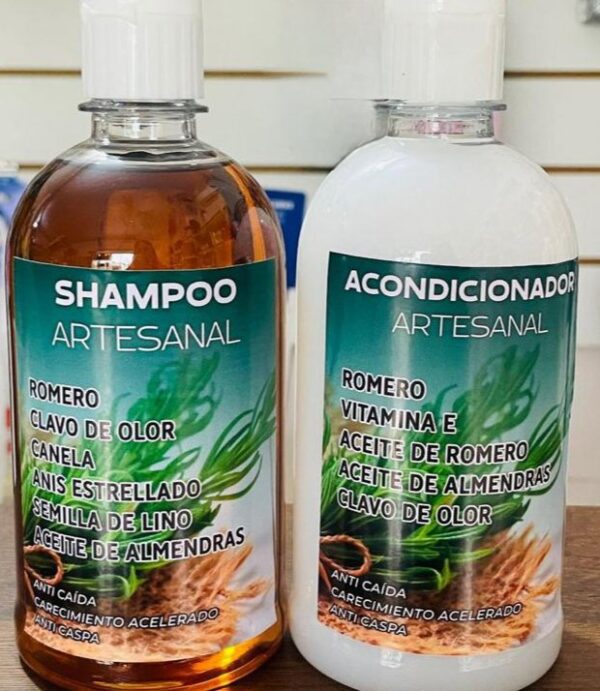 kit Capilar Artesanal de Shampoo y Acondicionador de Romero.