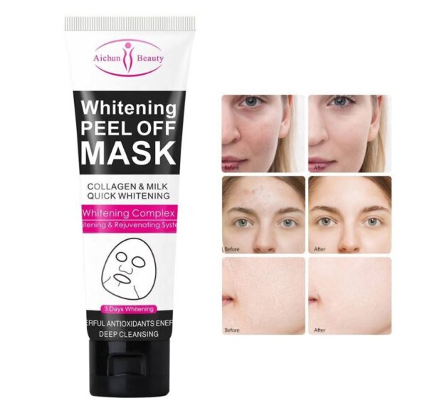 Mascarilla Facial Blanqueadora Aichun Beauty Peel Off con colágeno y leche.