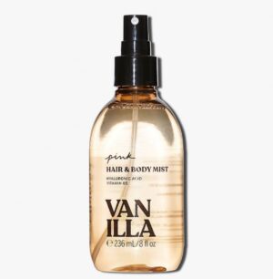 2026/01/1001315734.jpg Perfume Capilar y Corporal Vanilla Hair & Body Mist Pink de Victoria's Secret.