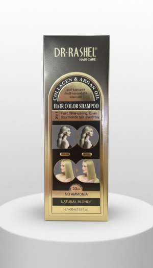 Shampoo Color Dr. Rashel en tono Rubio Natural (Natural Blonde) con colágeno y aceite de argán.